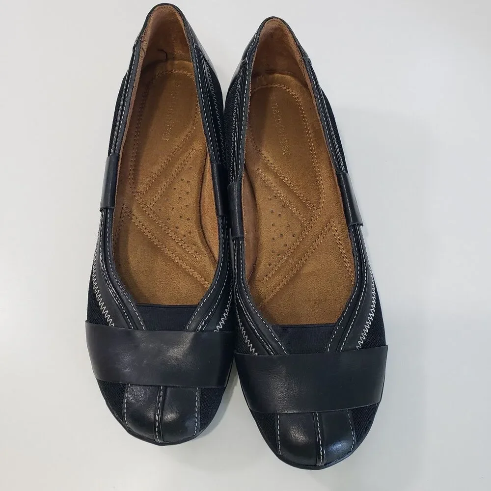 Naturalizer Women's Black Leather Flats, Size 8 M